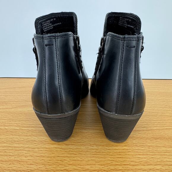 Frye Judith boots double zip women's 7 ankle bootie block heel leather black - Picture 5 of 10